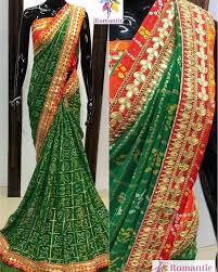 Romantic 312 Traditional Tales Chunri Bhandini Georgette Sarees With Traditional Rajasthani Gota Patti Elite Fashion Designer Silk Sarees Saree
