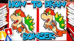Don't draw the top part of the circle because the head is in the way. How To Draw Bowser Youtube