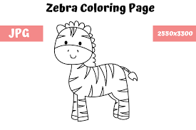White and black striped horse in the wild. Coloring Page For Kids Zebra Grafico Por Mybeautifulfiles Creative Fabrica