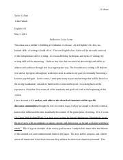 Reflectionn Letter.pdf - Dr. Glen Piskula English 108-203 May 11 ...