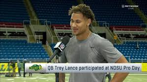 He plays the position with good athleticism, as evidenced by his ability to get out of the pocket and extend plays with his legs. North Dakota State Bison Quarterback Trey Lance Assesses His Pro Day Performance