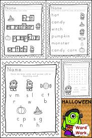 These 5 Halloween Themed Worksheets Are A Wonderful Time Filler Or Literacy Center Activ Halloween Worksheets Halloween Word Work Halloween Activities For Kids