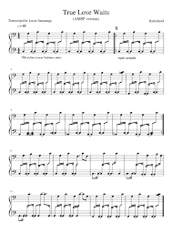 Baixar true love waits musica. True Love Waits Sheet Music For Piano Solo Musescore Com