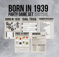 No matter how simple the math problem is, just seeing numbers and equations could send many people running for the hills. Born In 1940s 80th Birthday Party Games 40s Birthday Trivia Etsy