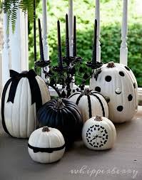 Black And White Pumpkins Halloween Pumpkins Black White Halloween Halloween Decorations