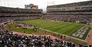 While the stadium was constructed the raiders played at stadiums around the bay area including kezar stadium, candlestick park and for 15 seasons the raiders played at the oakland coliseum. Oakland Raiders To Reduce Capacity Of Stadium In Order To Avoid Blackouts The Mercury News
