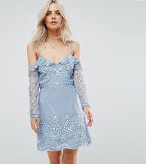 Maya Petite Cold Shoulder Embellished Mini Dress Blue Cutout Maxi Dress Mini Dress Petite Cocktail Dresses