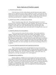 And all you need now are several good position paper examples that will help you understand how your own composition should really look like. Basic Features Of Position Papers Essays Reason