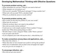 Developing Mathematical Thinking With Effective Questions Fabulous List From Pbs This Or That Questions Math Practices Math Lab