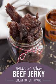 Oven Beef Jerky Recipe Gift Of Hospitality Recipe Sweet And Spicy Beef Jerky Recipe Beef Jerky Recipes Jerky Recipes