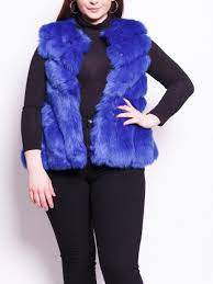 Cobalt Blue Faux Fur Vest Chez Laa Reine