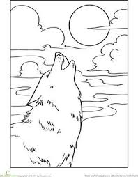 Howling Wolf Coloring Page Wolf Howling Wolves And Worksheets Moon Coloring Pages Wolf Colors Coloring Pages