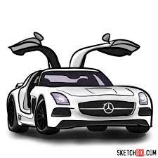 The company can trace its origins back to the creation of the first internal combustion engine by karl benz in 1886. How To Draw Mercedes Benz Sls Amg Black Series Sketchok Easy Drawing Guides