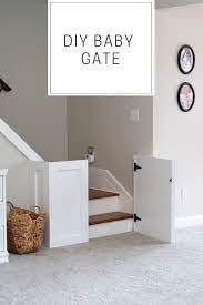 Diy Baby Gate To Work Around A Bottom Step That Sticks Out And No Banister On The Other Side Diy Baby Gate Wood Baby Gate Baby Gate For Stairs
