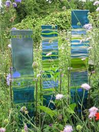 Gallery Of Glass Art In Garden Glass Garden Art Fused Glass Art Glass Art Projects
