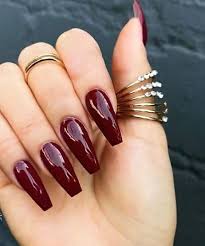 What are coffin nails and how to make coffin nails? Burgundy Fall Nails