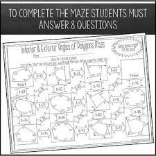 Interior Exterior Angles Of Polygons Maze Beginner Interior And Exterior Angles Exterior Angles Exterior Angle Of Polygon