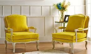 Set Of 2 Antoinette Classic Antiqued French Accent Chairs Yellow Accent Chairs Accent Chairs French Accent Chairs