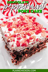 · once baked, poke holes all over prepared cake with the back of a wooden spoon. Chocolate Peppermint Poke Cake Plain Chicken