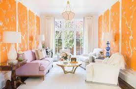 When accents of pink and orange are used in a mainly white room, the mood is warm, fresh and joyful. 40 Orange Living Room Ideas Photos Home Stratosphere
