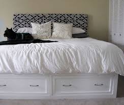 It has six full extension drawers that are located underneath a sleek wood veneer frame. Diy King Storage Bed Knockoff Pottery Barn Stratton With Drawers
