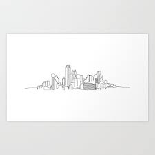 Maybe you would like to learn more about one of these? Dallas Skyline Drawing Art Print By Emily Desantis Society6