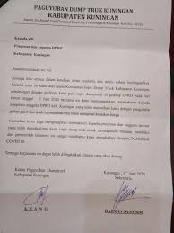 Atas perhatian serta bantuan dari bapak/ibu kami ucapkan banyak terima kasih. Berterima Kasih Atas Bantuan Sembako Paguyuban Sopir Dump Truk Kuningan Surati Dewan Kuningan Religi