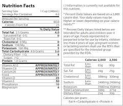 almond breeze nutrition label