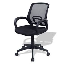 Custpromo Mid Back Office Chair Ergonomic Mesh Task Chair Computer Swivel Chair With Armrest Black Office Chair Office Chair Cushion Used Office Chairs