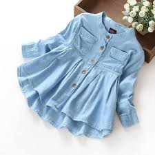 Department Name Children Clothing Length Regular Pattern Type Solid Gender Girls Style Fashion Fabric Type Broadcloth M Kids Dress Denim Baby Girls Denim