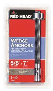 We carry a wide variety of wedge anchors and other items to meet your needs. Red Head Trubolt 03044 Wedge Anchor Steel Zinc Vorg3756756 03044