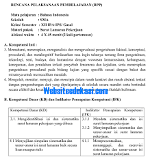 Rpp Bahasa Indonesia Kelas 12 Kurikulum 2013 Revisi 2018 Websiteedukasi Com