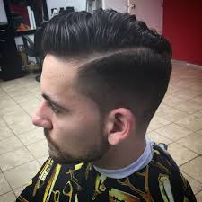 Combover With Light Fade Hard Part And Tapper Back