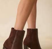 Stand Corrected Brown Faux Leather Suede Ankle Boots