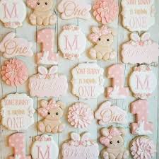 Some Bunny Is One I Love This Theme So Much The Adorable Bunny Cutter Is From Sweetleigh Bunny Birthday Party Bunny Birthday Theme First Birthday Cookies