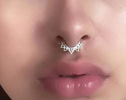 Lotus Silver Septum Ring Septum Jewelry Septum Piercing 18g Septum Ring 16g Septum Ring Indian Septum Jewelry Septum Piercing Jewelry Septum Piercing
