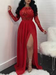 Sheer Sequins Mesh Chiffon Pleated Maxi Dresses Online Red Long Prom Dress With Sl Red Prom Dress Long Prom Dresses Long With Sleeves Prom Dresses With Sleeves