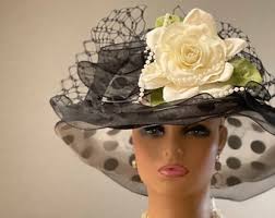 Cappello in organza a pois, cappello pasquale, cappello Kentucky Derby