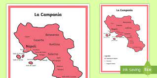 With 5.8 million citizens it is italy's third most populous, and the most densely populated. Scuola Primaria La Campania Cartina Politica