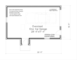 For one car garage, the width is around 12 ft and the length (depth) is 20 ft. G104 One Car Garage Taylor Made Plans