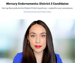 The Mercury proudly endorses 1) Angelita Morillo, 2) Steve Novick, and 3)  Tiffany Koyama Lane for Portland City Council District 3. (Check out our  other smarty-pants endorsements while you're at it! 👀)⁠ ⁠