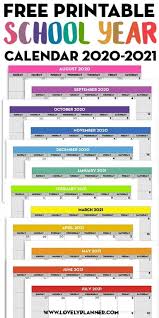 Free Printable 2020 2021 Monthly School Calendar Template Lovely Planner In 2020 School Calendar Printables School Calendar Teacher Planner Printables
