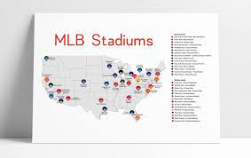 Stadium Map Stadium Checklist Baseball Stadiums Map Mlb Etsy Mlb Stadiums Baseball Stadium Map Baseball Posters
