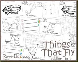 Toddler Time Printables Things That Fly Royal Baloo Free Preschool Printables Preschool Printables Free Preschool Worksheets