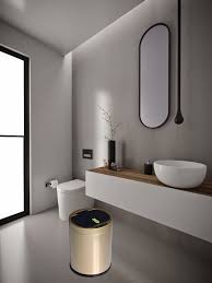 Sensor Bin Modern Bathroom Bathroom Layout Minimalist Bathroom