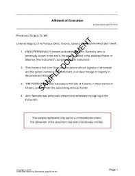 An indiana notary acknowledgment form is a statement certifying the legitimacy of all signatures inscribed on a document (typically a legal document). Affidavit Of Execution Canada Legal Templates Agreements Contracts And Forms