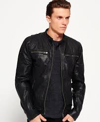 Superdry Real Hero Biker Jacket Black Mens Leather Jacket Biker Leather Jacket Men Jackets Men Fashion