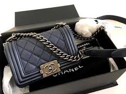 Super Cute Authentic Chanel Mini Boy Bag Chanel Box Dust Bag Intact Serial Seal With Matching Card Interior Has Black Canva Chanel Le Boy Chanel Bag Chanel