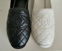 Details About Chanel Biarritz Oversized Cc Logo Quilted White Black Espadrilles I Love Shoes