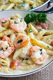Garlic Shrimp Pasta Bake Recipe Baked Pasta Recipes Pasta Recipes Shrimp Pasta Bake